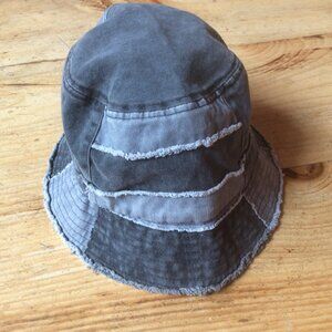David and Young Two-tone Patchwork Pieced Denim Festival Bucket Hat One Size
